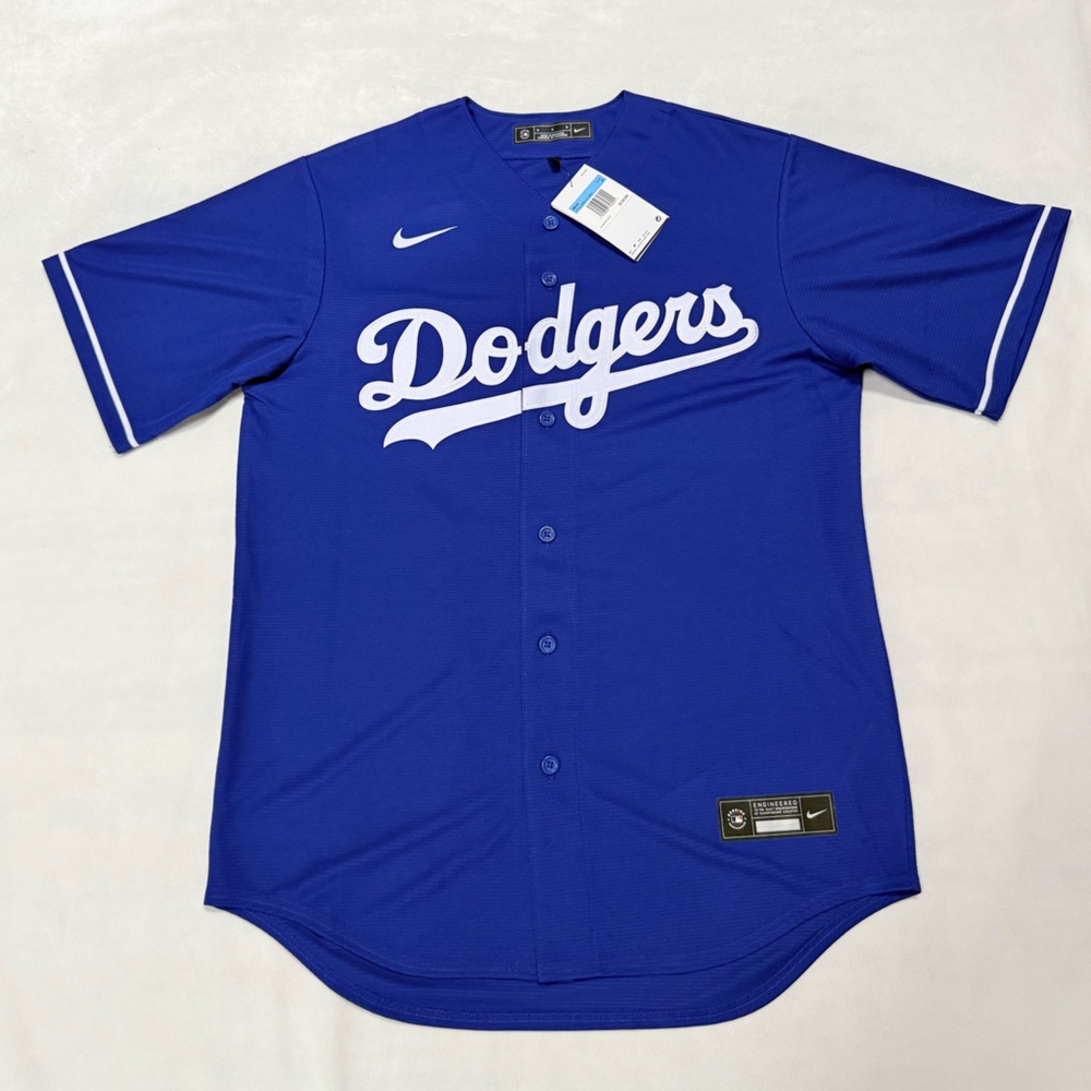 Men’s Nike Betts #50 Dodgers Royal Blue Button Front Jersey - Medium